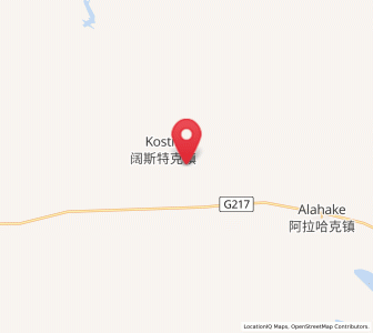 Map of Kostik, Xinjiang