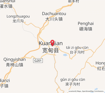 Map of Kuandian, Liaoning