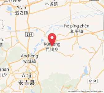 Map of Kuntong, Zhejiang