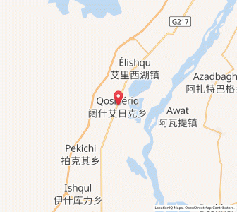 Map of Kuoshi'airike, Xinjiang