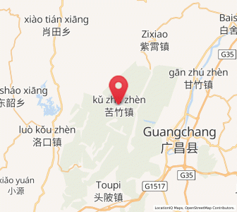 Map of Kuzhu, Jiangxi