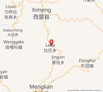Map of Laba, Yunnan