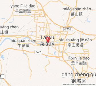 Map of Laiwu, Shandong
