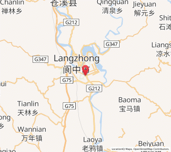 Map of Langzhong, Sichuan