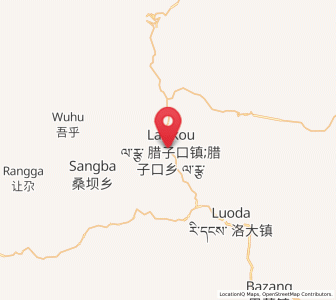 Map of Lazikou, Gansu