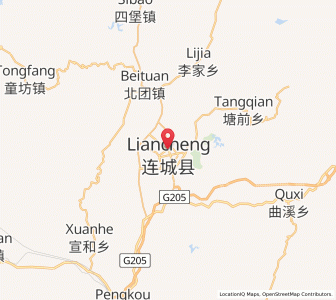 Map of Liancheng, Fujian