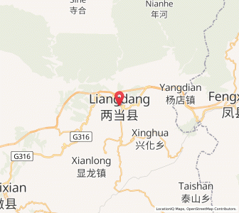 Map of Liangdang Chengguanzhen, Gansu