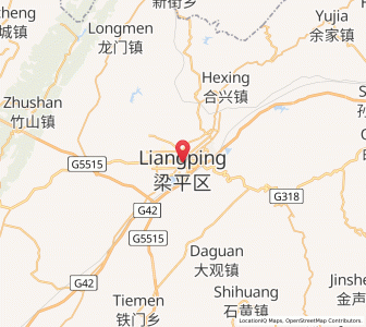 Map of Liangping, Chongqing