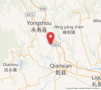 Map of Liangshan, Shaanxi