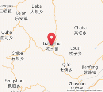 Map of Liangshui, Sichuan