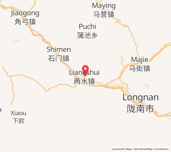 Map of Liangshui, Gansu