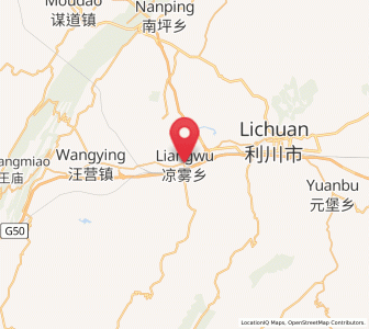 Map of Liangwu, Hubei