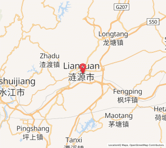 Map of Lianyuan, Hunan