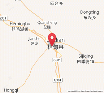 Map of Lindian, Heilongjiang