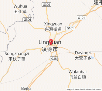 Map of Lingyuan, Liaoning