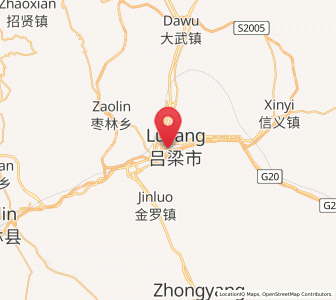 Map of Lishi, Shanxi