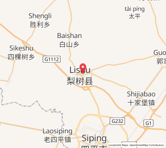 Map of Lishu, Jilin