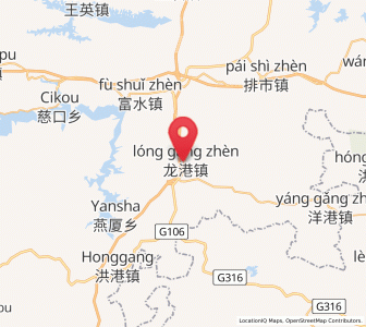 Map of Longgang, Hubei