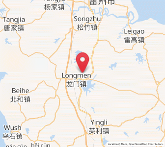 Map of Longmen, Guangdong