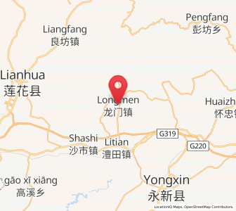 Map of Longmen, Jiangxi