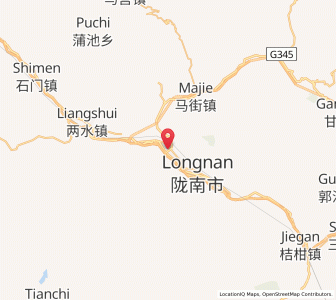 Map of Longnan, Gansu