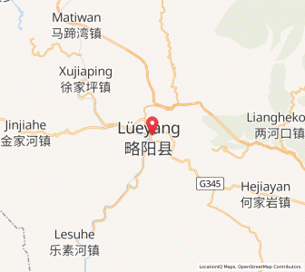 Map of Lüeyang Chengguanzhen, Shaanxi
