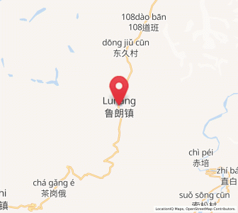Map of Lunang, Tibet