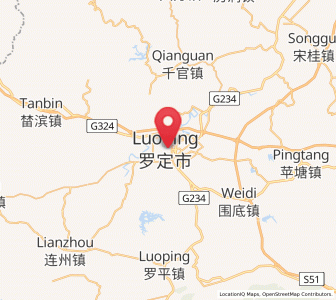 Map of Luocheng, Guangdong