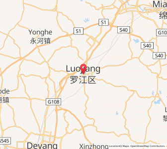 Map of Luojiang, Sichuan