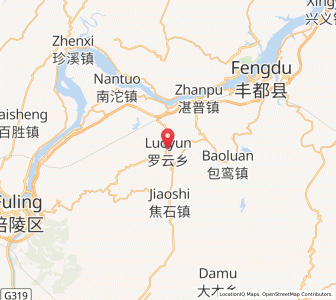 Map of Luoyun, Chongqing