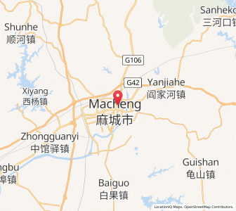 Map of Macheng, Hubei