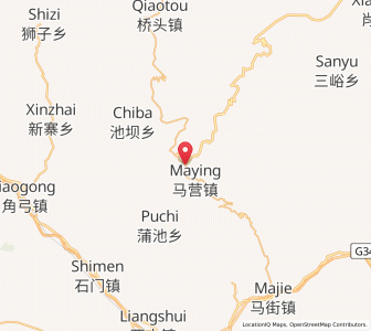 Map of Maying, Gansu
