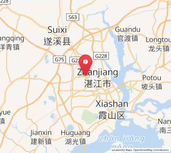 Map of Mazhang, Guangdong