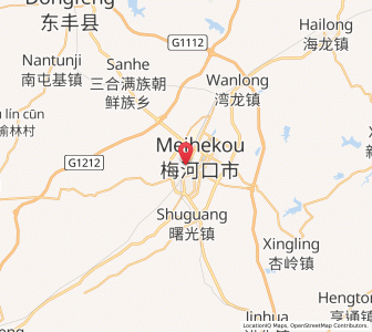 Map of Meihekou, Jilin