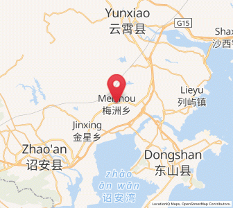 Map of Meizhou, Fujian