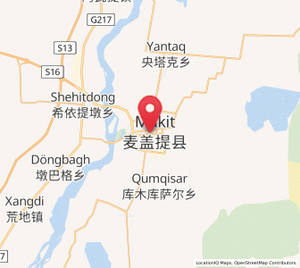Map of Mekit, Xinjiang