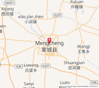 Map of Mengcheng Chengguanzhen, Anhui