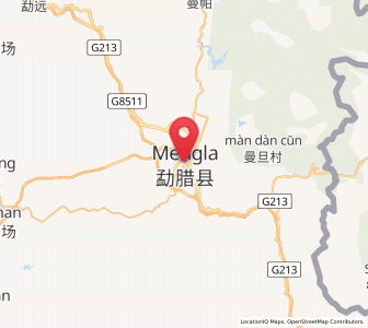 Map of Mengla, Yunnan