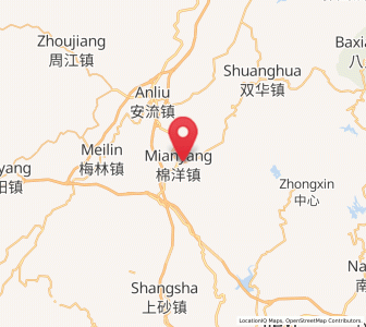 Map of Mianyang, Guangdong