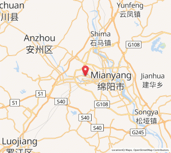 Map of Mianyang, Sichuan