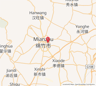 Map of Mianzhu, Deyang, Sichuan, Sichuan