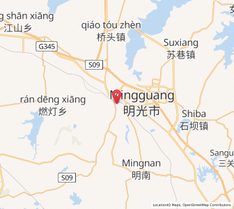 Map of Mingguang, Anhui
