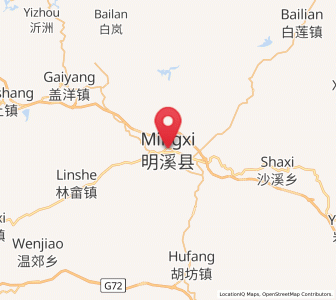 Map of Mingxi, Fujian