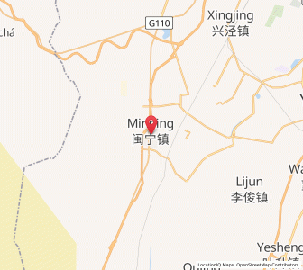 Map of Minning, Ningxia Hui Autonomous Region