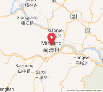 Map of Minqing, Fujian
