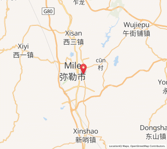 Map of Miyang, Yunnan
