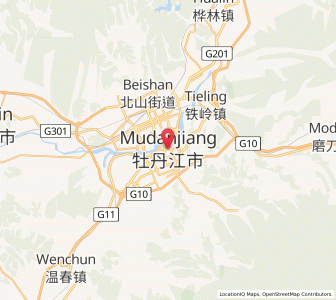 Map of Mudanjiang, Heilongjiang