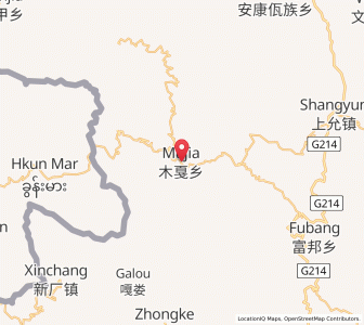 Map of Mujia, Yunnan