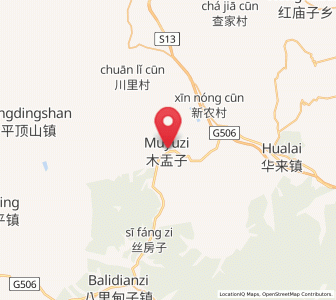 Map of Muyuzi, Liaoning