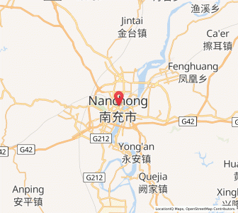 Map of Nanchong, Sichuan
